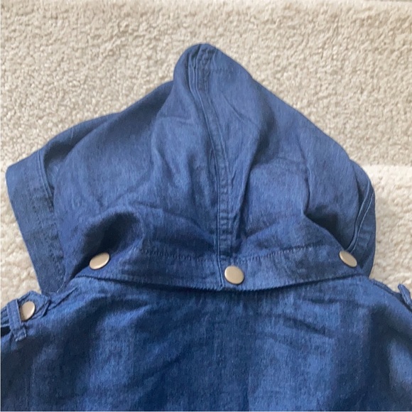 Hooded, Front Zip Denim Jacket - Picture 6 of 10